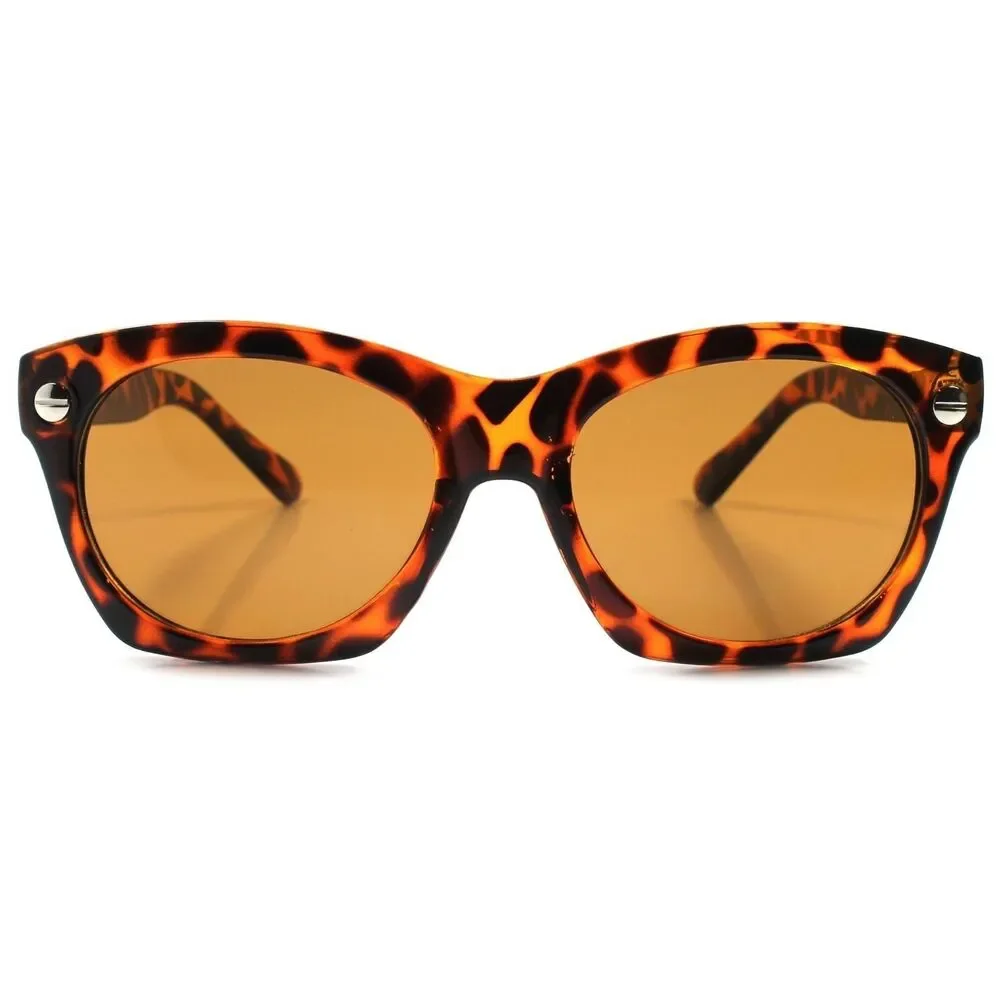 Vintage Retro 70s 80s Fashion Mens Womens Tortoise Oversized Square Sunglasses